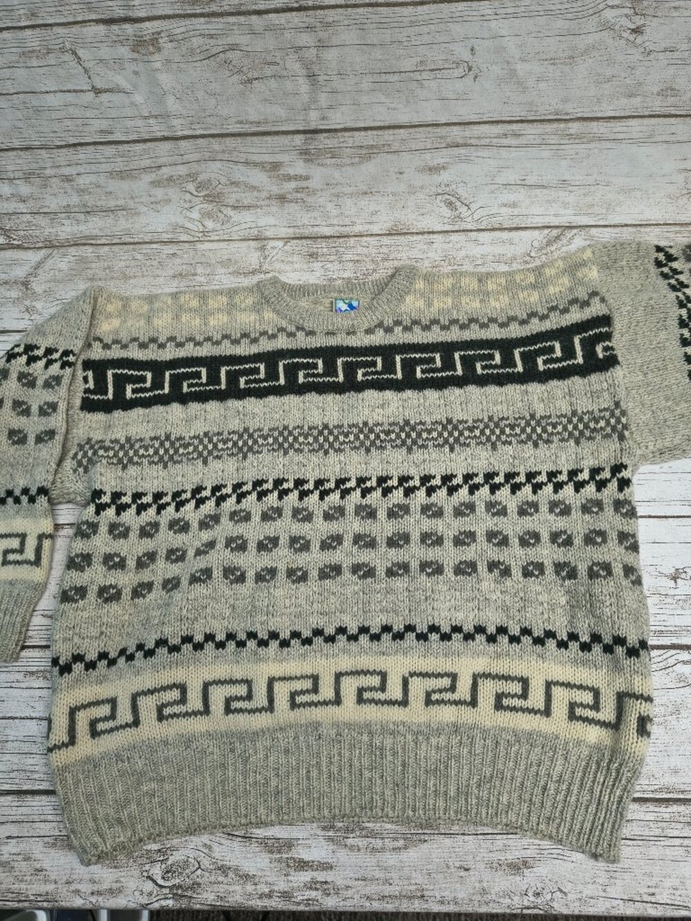 Vintage TT&Co Sport 100% Wool Nordic Fair Isle Sweater XL